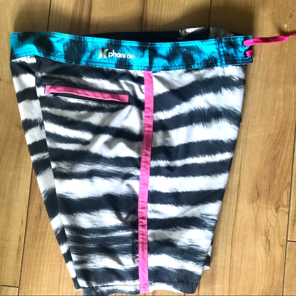 Hurley Zebra Stripe Turquoise Pink BOARD SHORTS